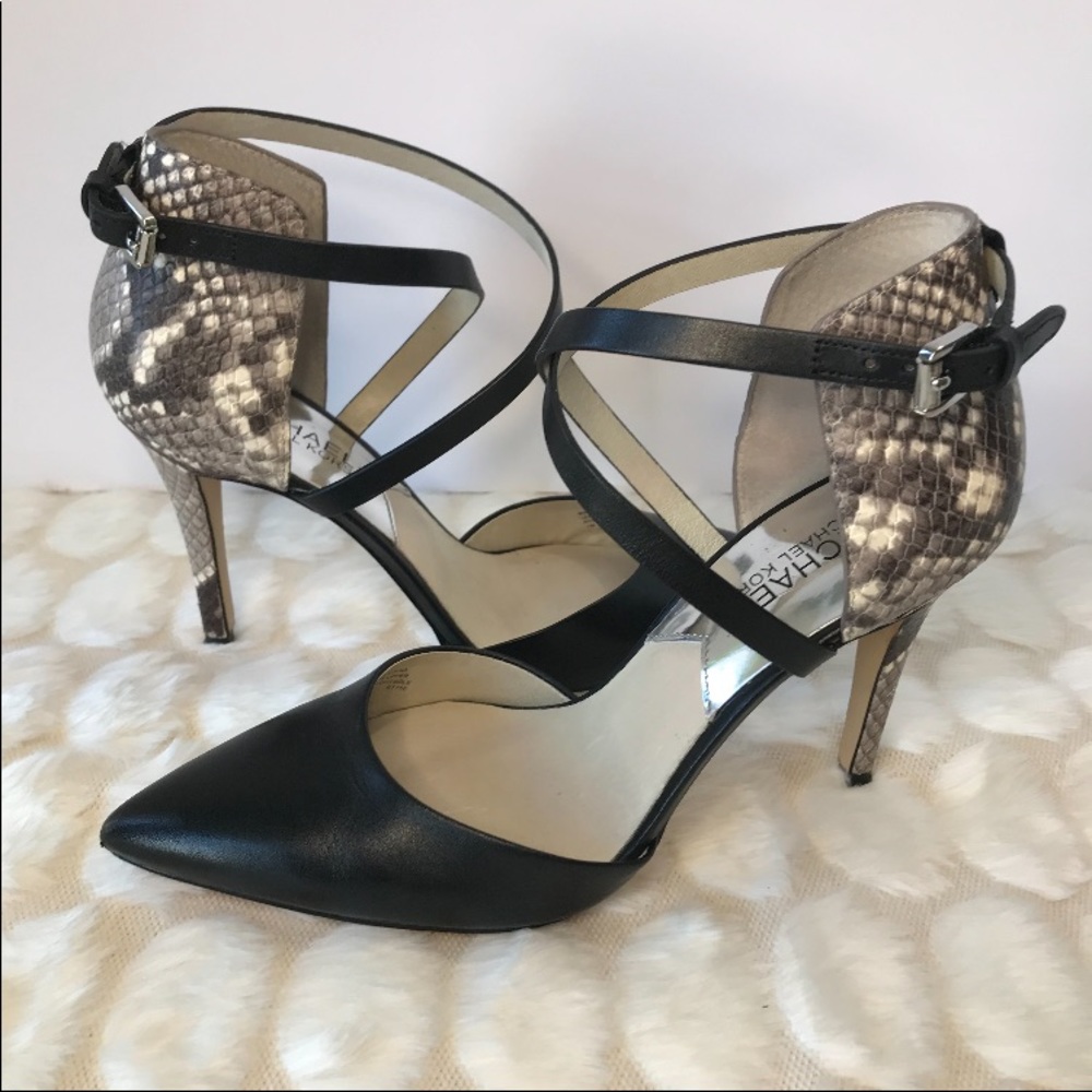 Black & snakeskin Michael Kors high heel